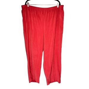 Alfred Dunner russet red pull on stretchy pants straight leg plus size 24W